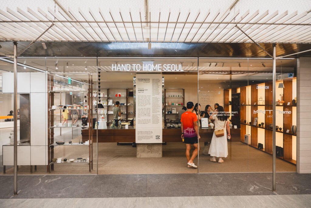 Hand to Home Seoul storefront inside 63 Building, next to Centre Pompidou Hanwha