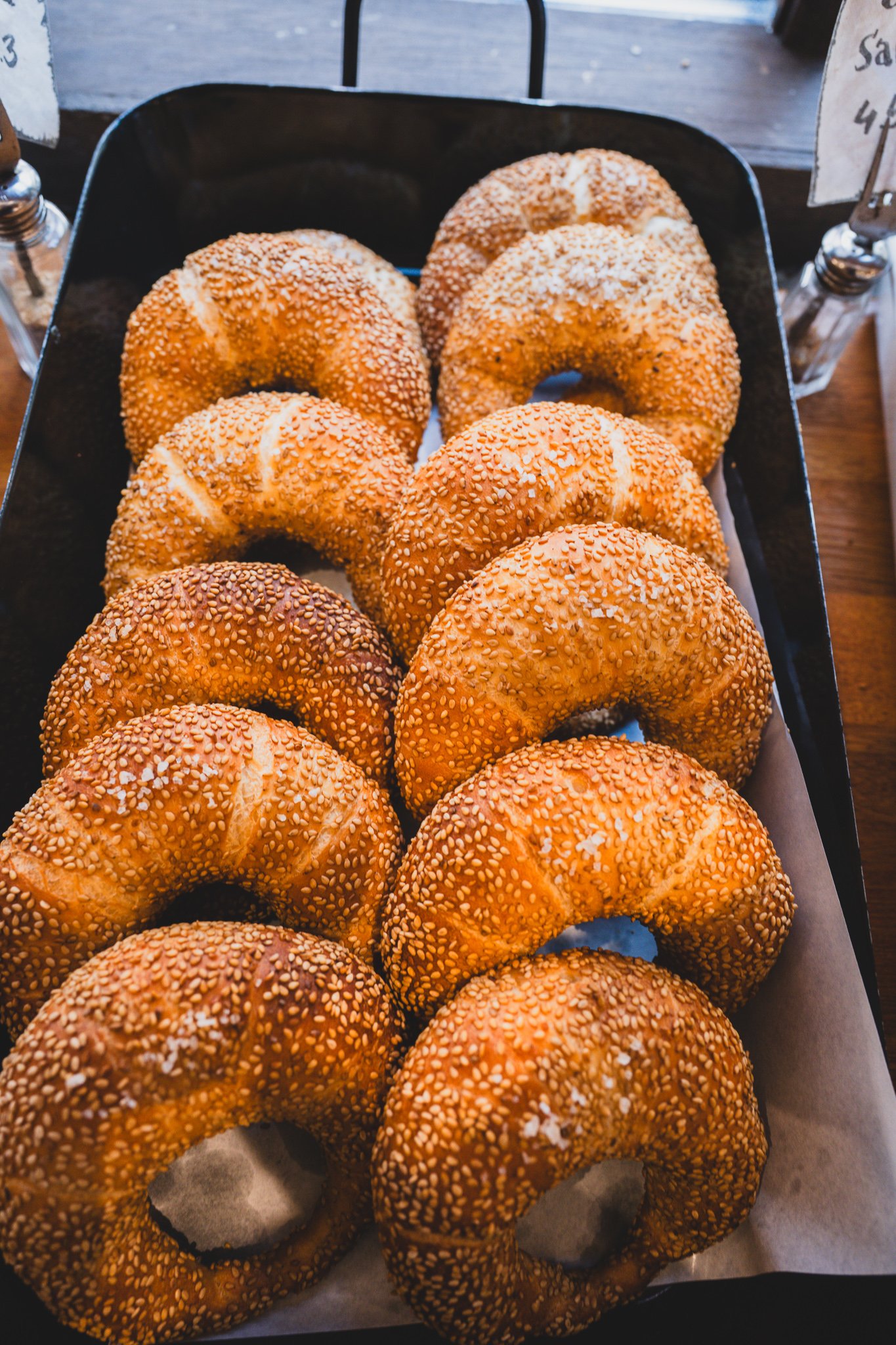 Salt bread display at Beton bakery in Seongsu-dong