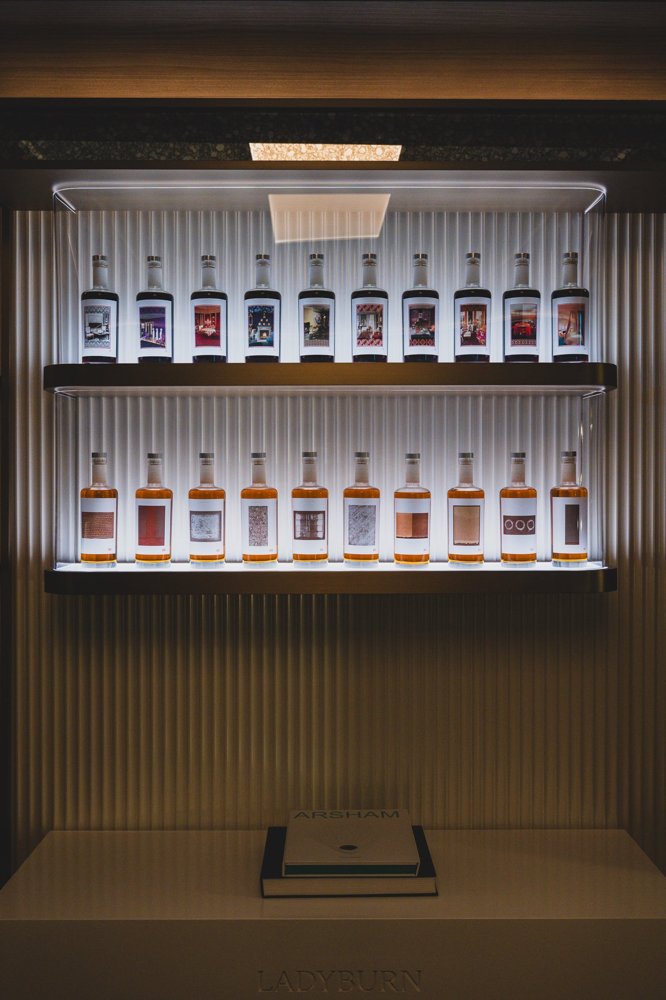 Ladyburn collection display, two-tier shelving