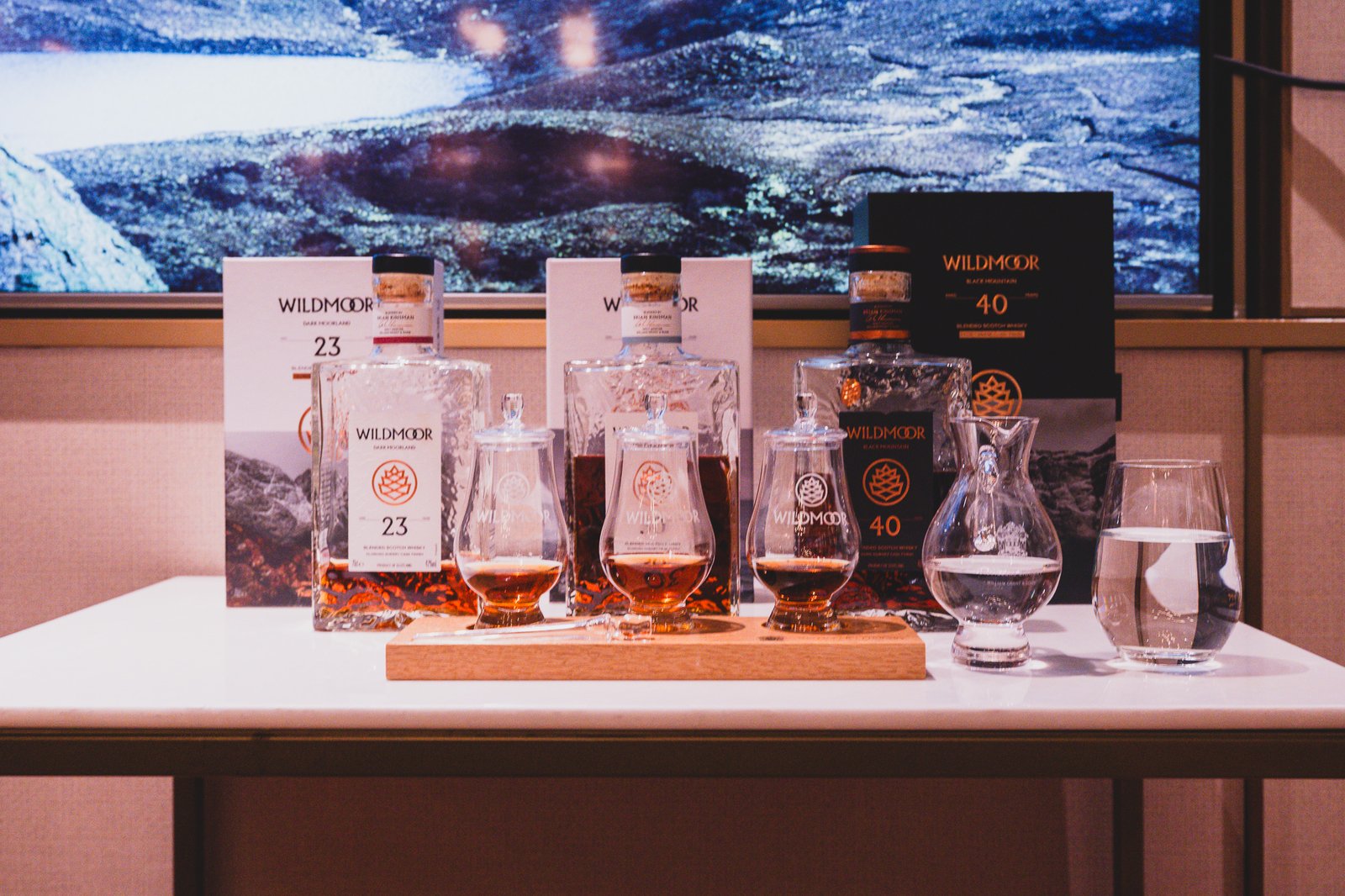 Three WILDMOOR expressions — 23, 30, and 40 year — displayed together