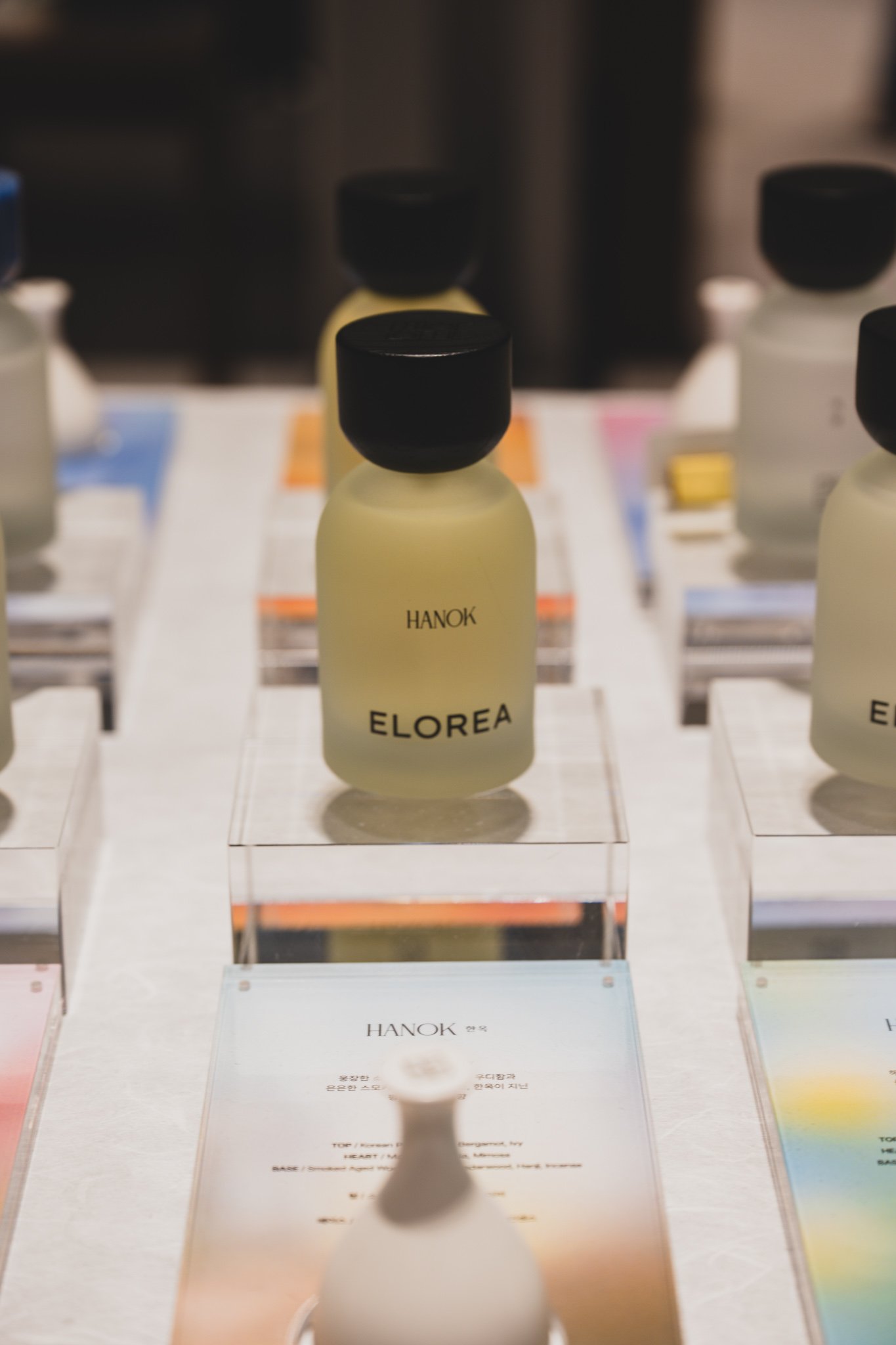 ELOREA HANOK perfume bottle with the brand's logo etched into the glass