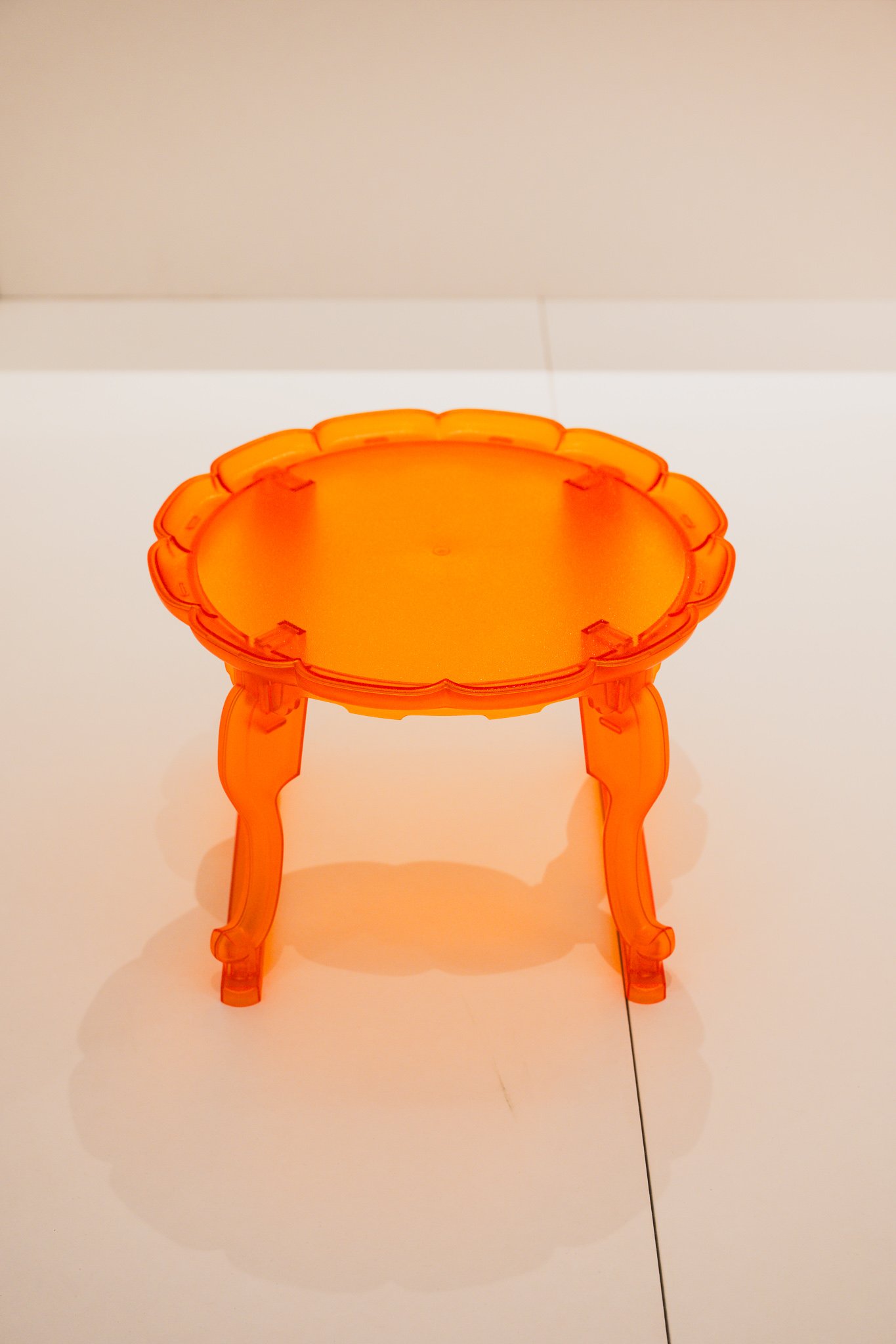 RE:SOBAN table in translucent orange recycled plastic
